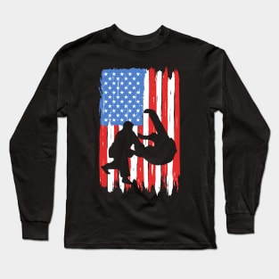 American Flag Hapkido Graphic Long Sleeve T-Shirt
